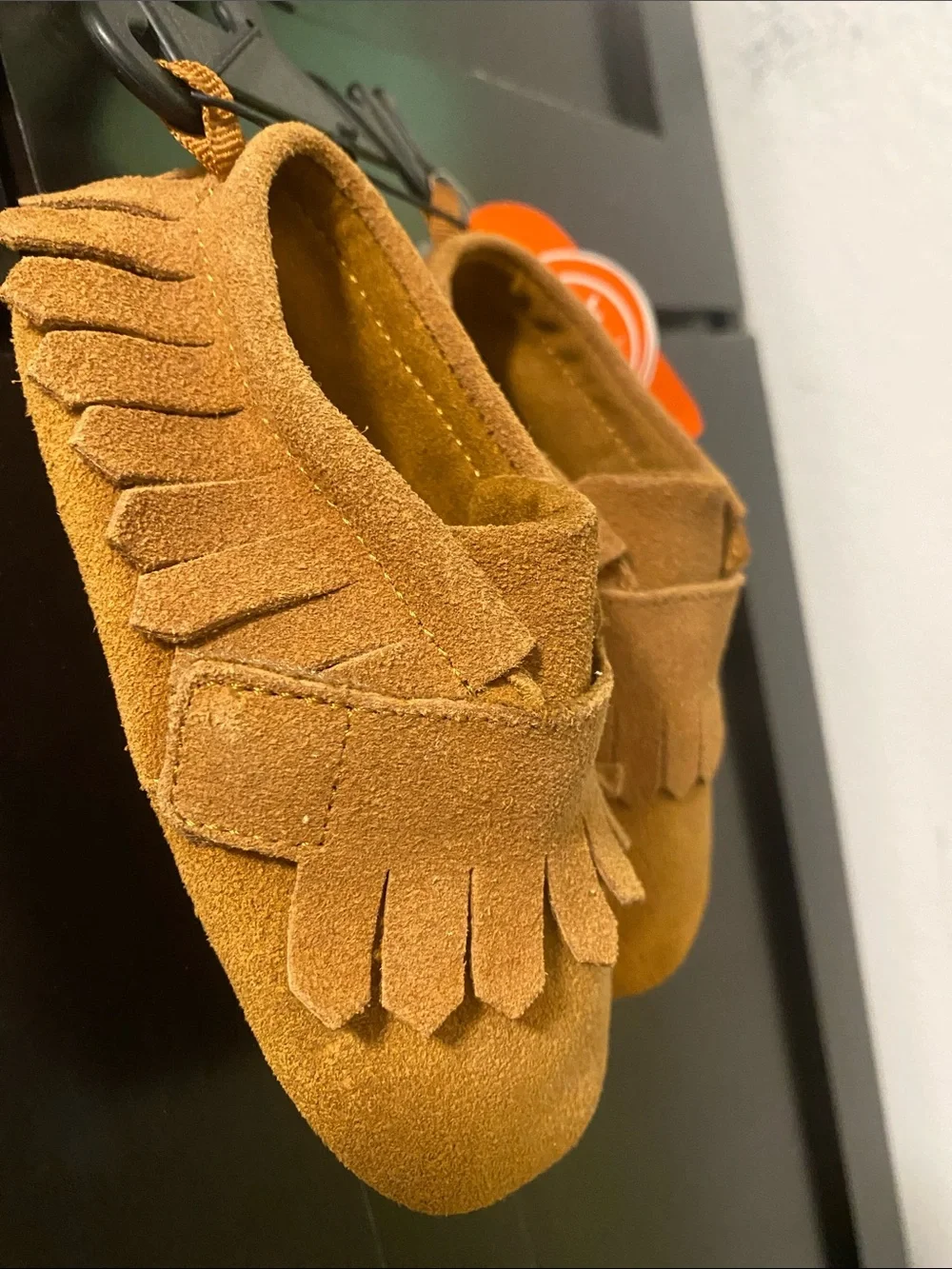 wonder nation Toddler Suede Fringe Moccasins - Tan